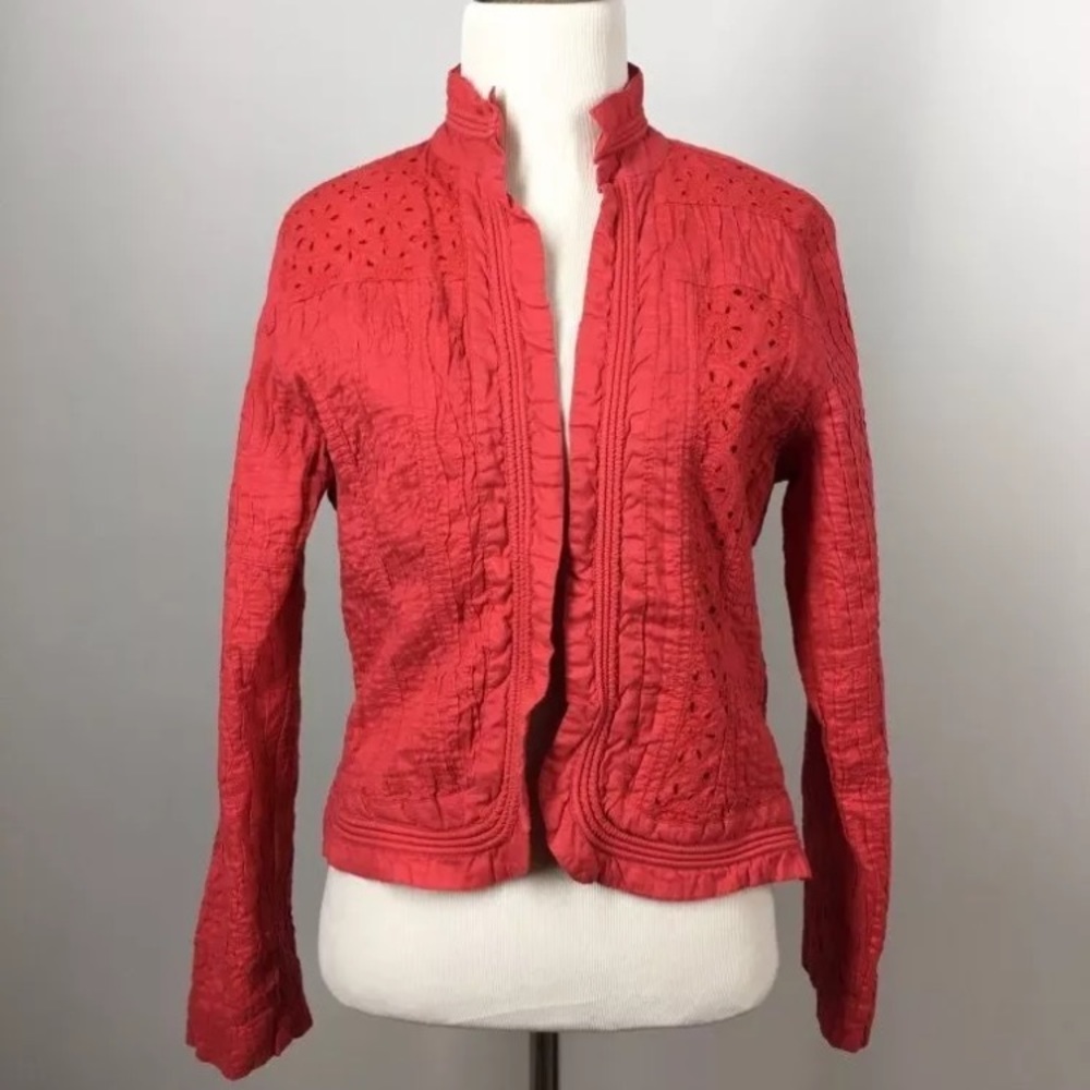 Chicos Quilter Blazer Jacket Top Size 1 M